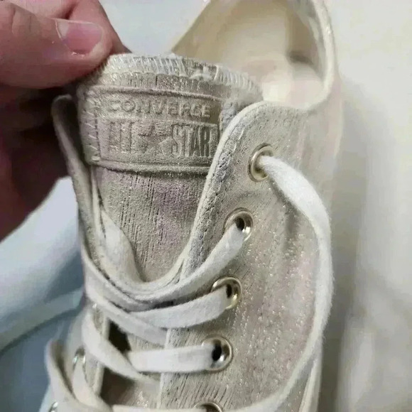 Converse Chuck‎ Taylor Low Women's Egret Metallic 561647C Shoes, Size 8 - CTAS - Picture 4 of 7